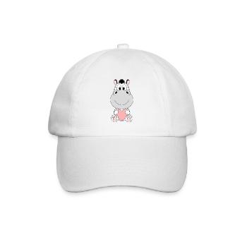 ZEBRA - HERZ - LIEBE - TIER - KIND - BABY - Baseballkappe - Weiß/Weiß - Vorne