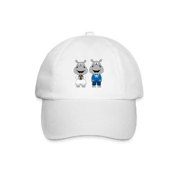 NILPFERDE - HOCHZEIT - HEIRATEN - LIEBE - TIERE - Baseballkappe - Weiß/Weiß - Vorne