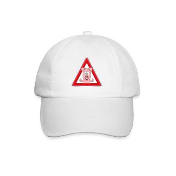 ACHTUNG SCHWEIN - SAU - TIER - TIERISCH - Baseballkappe - Weiß/Weiß - Vorne