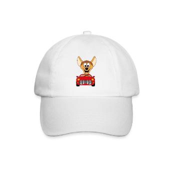 HYÄNE - AUTO - TIER - KIND - BABY - Baseballkappe - Weiß/Weiß - Vorne
