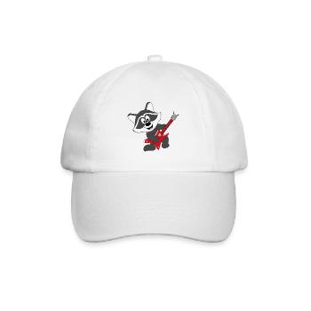 WASCHBÄR - GITARRIST - GITARRE - MUSIKER - TIER - Baseballkappe - Weiß/Weiß - Vorne