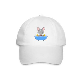 WASSERRATTE - RATTE - BADEWANNE - TIERISCH - Baseballkappe - Weiß/Weiß - Vorne
