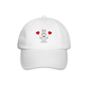 ZIEGE - LIEBE - LOVE - TIER - TIERISCH - KINDER - Baseballkappe - Weiß/Weiß - Vorne