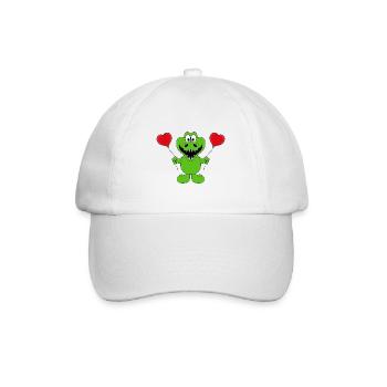 KROKODIL - LUFTBALLONS - LIEBE - LOVE - TIER - Baseballkappe - Weiß/Weiß - Vorne