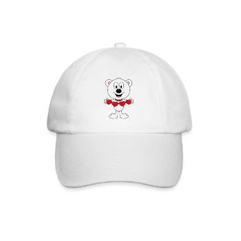 EISBÄR - LIEBE - LOVE - TIER - TIERISCH - VERLIEBT - Baseballkappe - Weiß/Weiß - Vorne