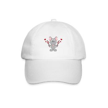 RATTE - LIEBE - LOVE - SEIFENBLASEN - TIER - Baseballkappe - Weiß/Weiß - Vorne
