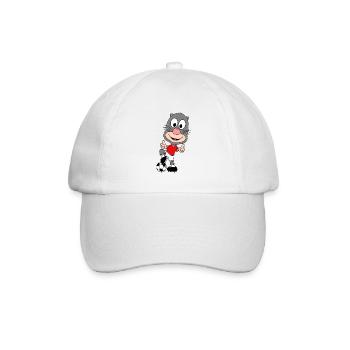 MAULWURF - FUßBALL - SPORT - TIER - TIERISCH - Baseballkappe - Weiß/Weiß - Vorne