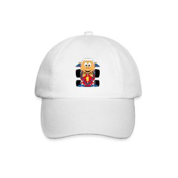 SCHAF - AUTO - RENNFAHRER - MOTORSPORT - TIER - Baseballkappe - Weiß/Weiß - Vorne