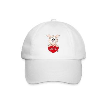 ALPAKA - LAMA - HERZ - LIEBE - LOVE - TIER - Baseballkappe - Weiß/Weiß - Vorne