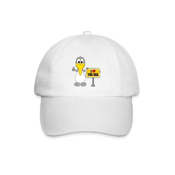 MÖWE - I LOVE THE SEA - SEE - MEER - URLAUB - Baseballkappe - Weiß/Weiß - Vorne
