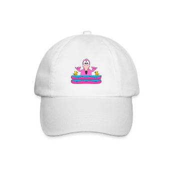 FLAMINGO - POOL - PLANSCHBECKEN - VOGEL - TIER - Baseballkappe - Weiß/Weiß - Vorne