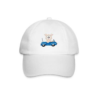 AUTO - CABRIO - LAMA - ALPAKA - TIER - KIND - BABY - Baseballkappe - Weiß/Weiß - Vorne