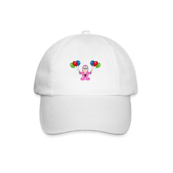 LUFTBALLONS - FLAMINGO - TIER - KIND - BABY - FUN - Baseballkappe - Weiß/Weiß - Vorne