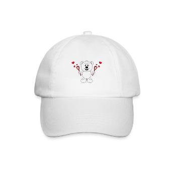 EISBÄR - SEIFENBLASEN - LIEBE - LOVE - TIER - BABY - Baseballkappe - Weiß/Weiß - Vorne
