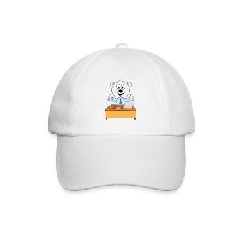 EISBÄR - BERUF - JOB - CHEF - MITARBEITER - TIER - Baseballkappe - Weiß/Weiß - Vorne