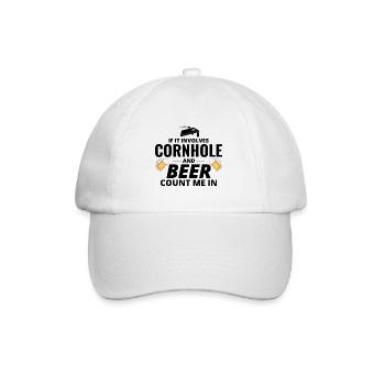 Cornhole Drinking Bean Bag Toss Outdoor Rasen Spiel - Baseballkappe - Weiß/Weiß - Vorne