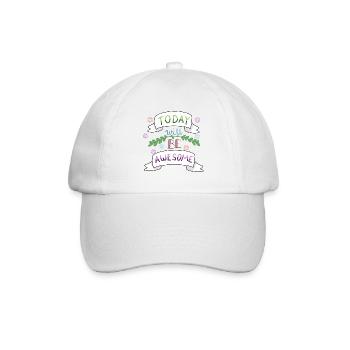 Today will be awesome - Baseball Cap - white/white - Front