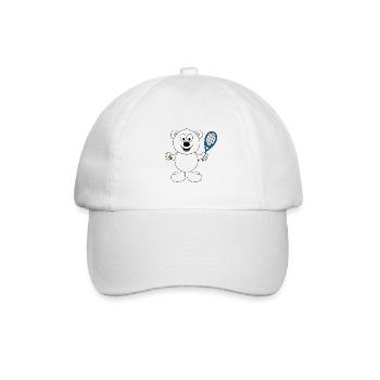 TENNIS - TEDDYBÄR - SPORT - TIER - KIND - BABY - Baseballkappe - Weiß/Weiß - Vorne