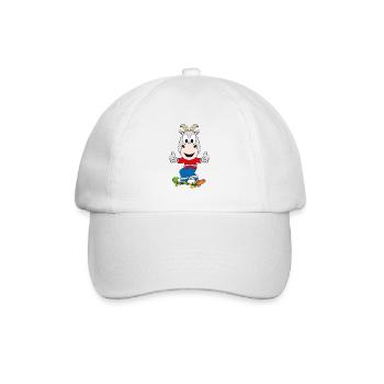 ZIEGE - SKATEBOARD - SPORT - TIER - KIND - BABY - Baseballkappe - Weiß/Weiß - Vorne