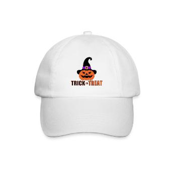 TRICK OR TREAT - HALLOWEEN - KÜRBIS - Baseballkappe - Weiß/Weiß - Vorne