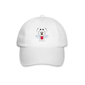 HUND - ENGEL - LIEBE - HIMMEL - TIERISCH - LOVE - Baseballkappe - Weiß/Weiß - Vorne