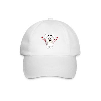 HUND - LIEBE - SEIFENBLASEN - TIERLIEB - TIERISCH - Baseballkappe - Weiß/Weiß - Vorne