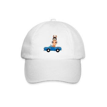 PFERD - PONY - AUTO - TIER - TIERISCH - Baseballkappe - Weiß/Weiß - Vorne