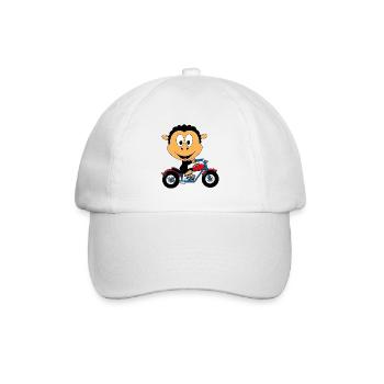 SCHAF - MOTORRAD - BIKER - TIERISCH - TIER - Baseballkappe - Weiß/Weiß - Vorne