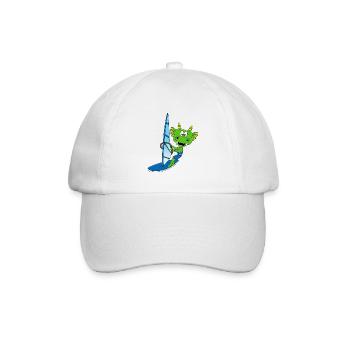 WINDSURFER - SURFER - DRACHE - KIND - BABY - Baseballkappe - Weiß/Weiß - Vorne