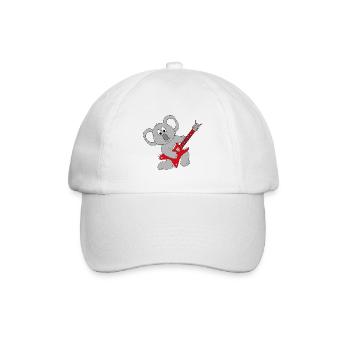 GITARRE - MUSIK - KOALA - TIER - KIND - BABY - Baseballkappe - Weiß/Weiß - Vorne