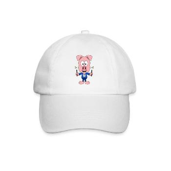 SCHWEIN - ZAUBERER - ZAUBERN - TIER - KIND - BABY - Baseballkappe - Weiß/Weiß - Vorne