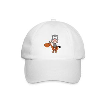 MAULWURF - PFERD - REITEN - TIER - KIND - BABY - Baseballkappe - Weiß/Weiß - Vorne