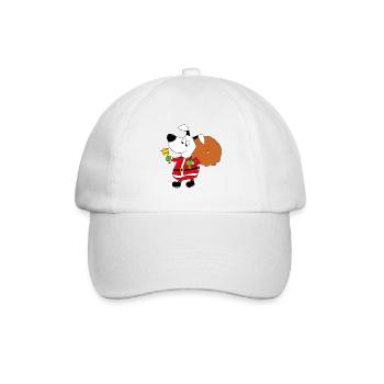HUND - WEIHNACHTSMANN - WEIHNACHTEN - KIND - BABY - Baseballkappe - Weiß/Weiß - Vorne