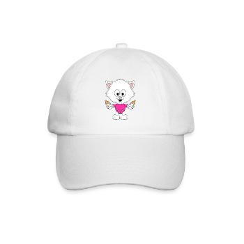 KATZE - BABY - FLÄSCHCHEN - MILCH - NACHWUCHS - Baseballkappe - Weiß/Weiß - Vorne