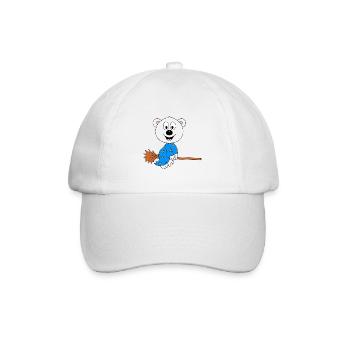HEXE - EISBÄR - HEXENBESEN - HALLOWEEN - TIER - Baseballkappe - Weiß/Weiß - Vorne