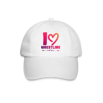 Ich liebe Wrestling - Baseballkappe - Weiß/Weiß - Vorne