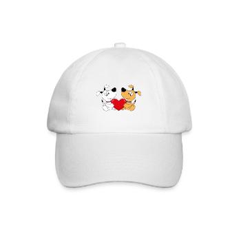 HUNDE - LIEBE - HERZ - TIERE - TIERLIEB - LOVE - Baseballkappe - Weiß/Weiß - Vorne