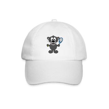 PANTHER - TENNIS - SPORT - TIER - KIND - BABY - Baseballkappe - Weiß/Weiß - Vorne