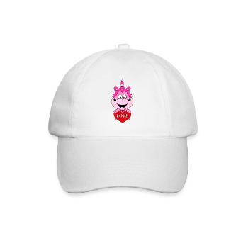EINHORN - LIEBE - HERZ - LOVE - KIND - BABY - Baseballkappe - Weiß/Weiß - Vorne