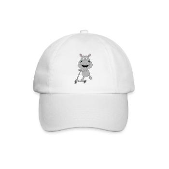 NILPFERD - HIPPO - FLUSSPFERD - ROLLER - TIER - Baseballkappe - Weiß/Weiß - Vorne