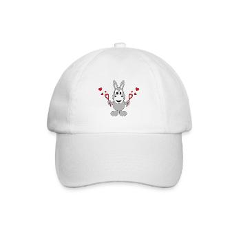 ESEL - LIEBE - SEIFENBLASEN - TIER - KIND - BABY - Baseballkappe - Weiß/Weiß - Vorne