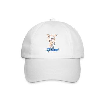 LAMA - ALPAKA - SKI - SKIER - WINTERSPORT - TIER - Baseballkappe - Weiß/Weiß - Vorne