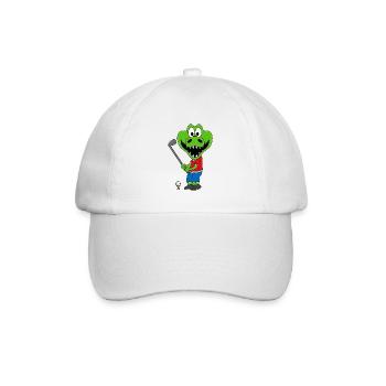KROKODIL - GOLF - GOLFER - SPORT - TIER - Baseballkappe - Weiß/Weiß - Vorne