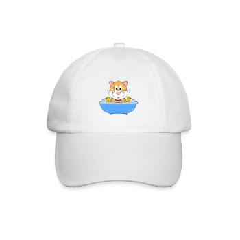 HAMSTER - BADEWANNE - BADEN - TIER - TIERISCH - Baseballkappe - Weiß/Weiß - Vorne
