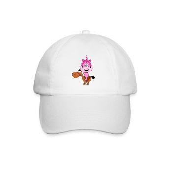 PFERD - PONY - EINHORN - REITEN - TIERISCH - Baseballkappe - Weiß/Weiß - Vorne
