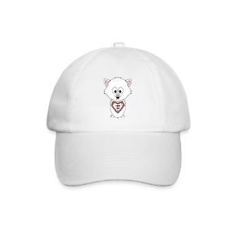 KATZE - KATER - TIER - LIEBE - LOVE - VERLIEBT - Baseballkappe - Weiß/Weiß - Vorne