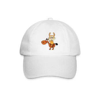 HASE - PFERD - REITEN - TIERE - TIERISCH - Baseballkappe - Weiß/Weiß - Vorne