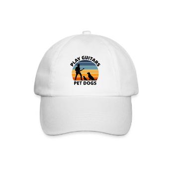 Jouer des guitares Pet Dogs Musicien Bassiste Drôle - Casquette classique - blanc/blanc - Devant