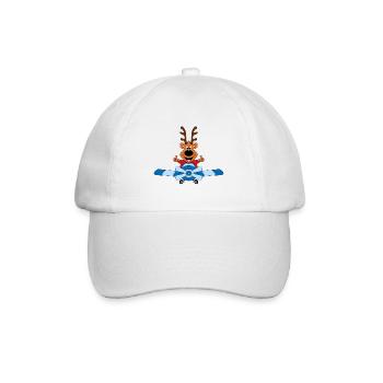 FLUGZEUG - REH - PILOT - TIER - KIND - BABY - Baseballkappe - Weiß/Weiß - Vorne