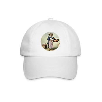 Hot Dog - Dog with Apron - Baseball Cap - white/white - Front